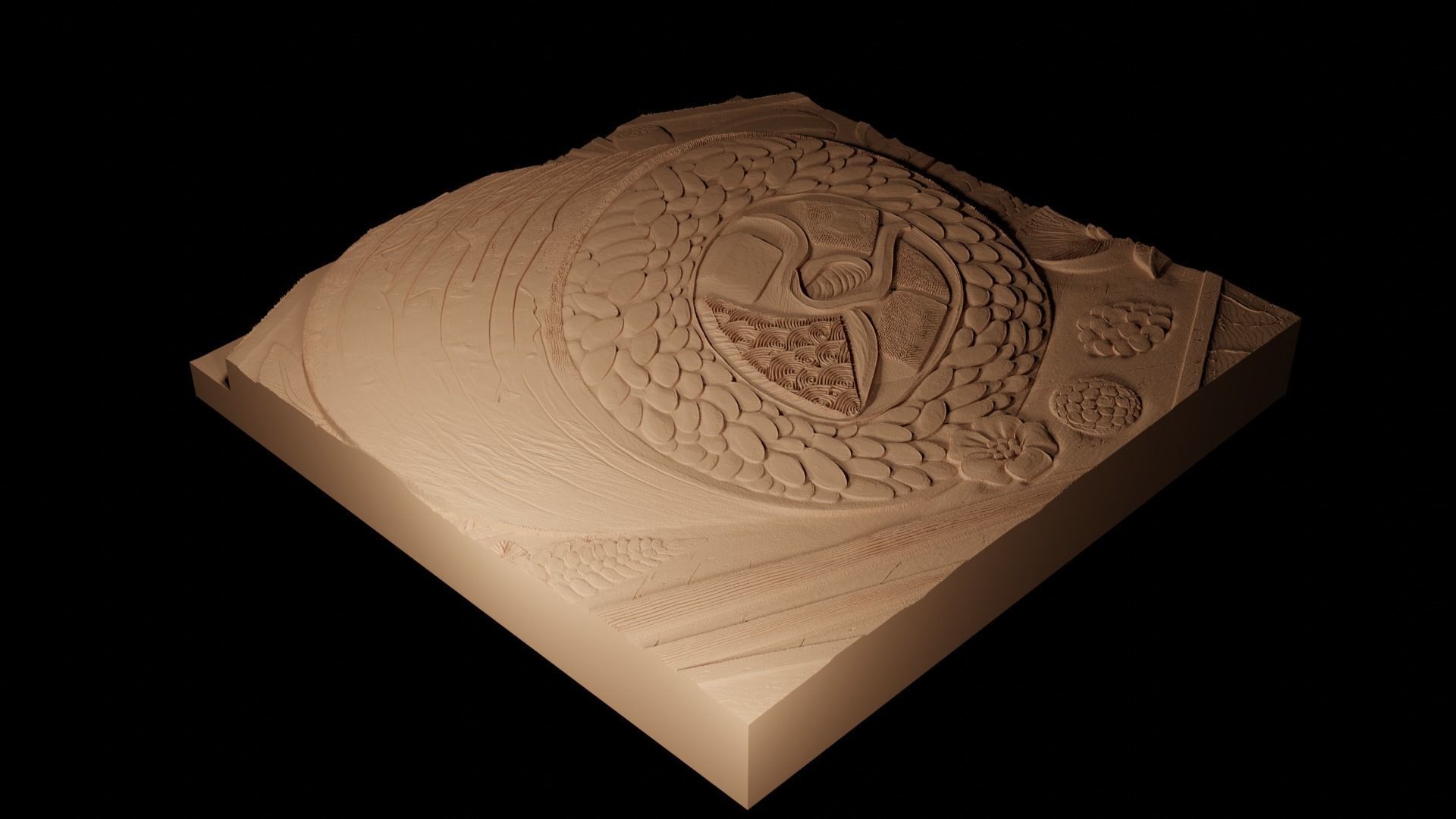 Sushi CNC 3d Print High Relief Sand Casting 3D print model_2