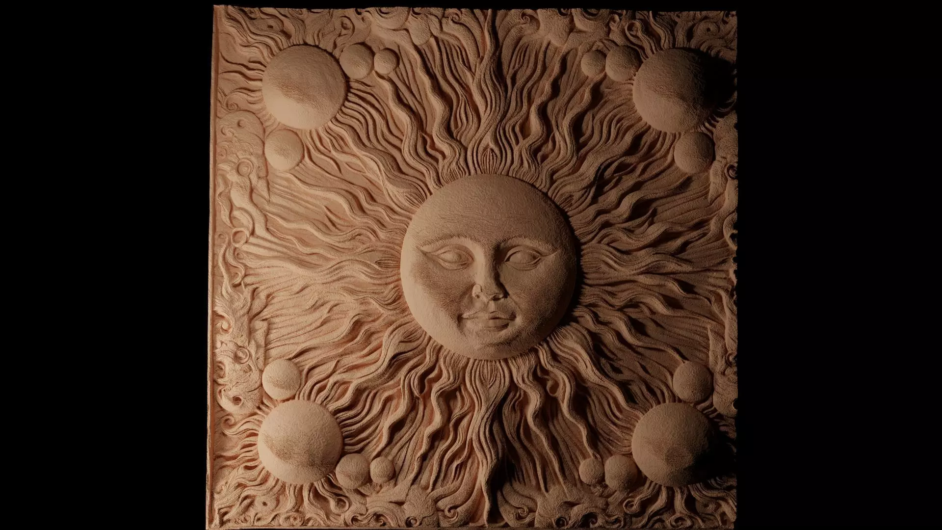Sun CNC 3d Print High Relief Sand Casting 3D print model_0