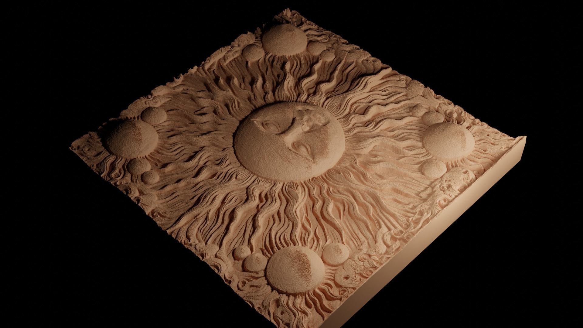 Sun CNC 3d Print High Relief Sand Casting 3D print model_4