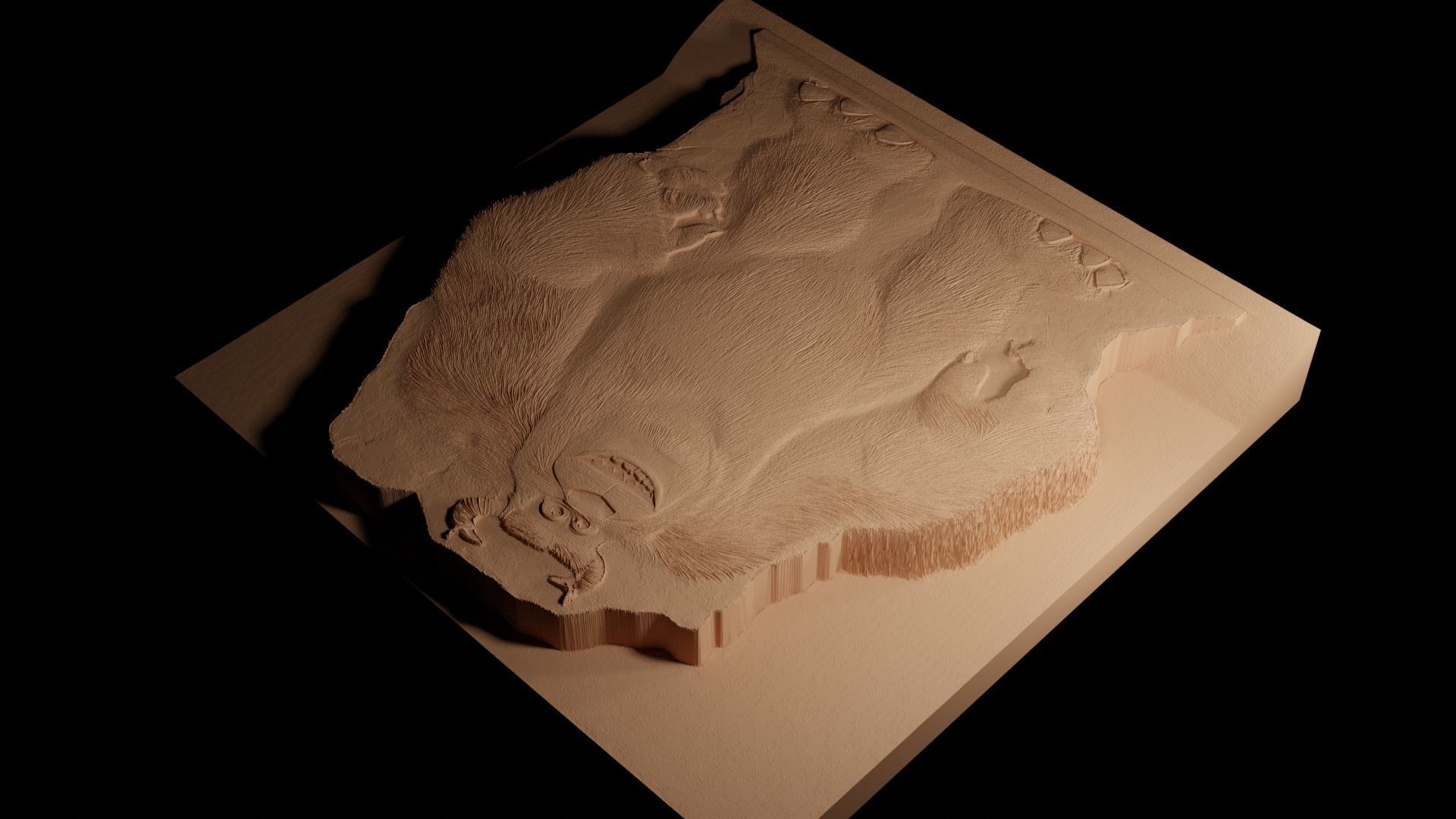 Sulley Monsters Inc CNC 3d Print High Relief Sand Casting 3D print model_4