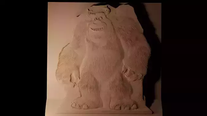 Sulley Monsters Inc CNC 3d Print High Relief Sand Casting