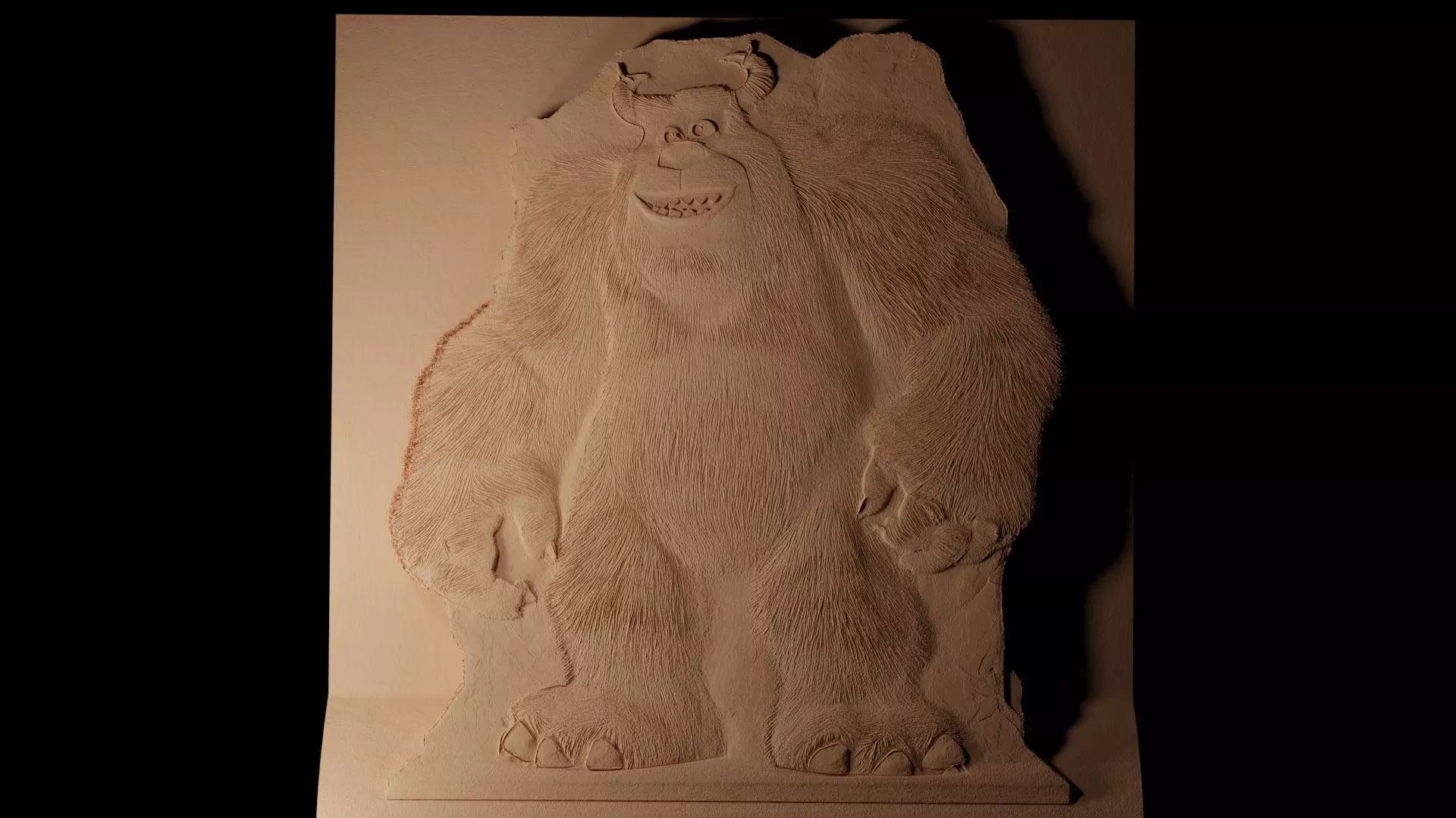 Sulley Monsters Inc CNC 3d Print High Relief Sand Casting 3D print model_0