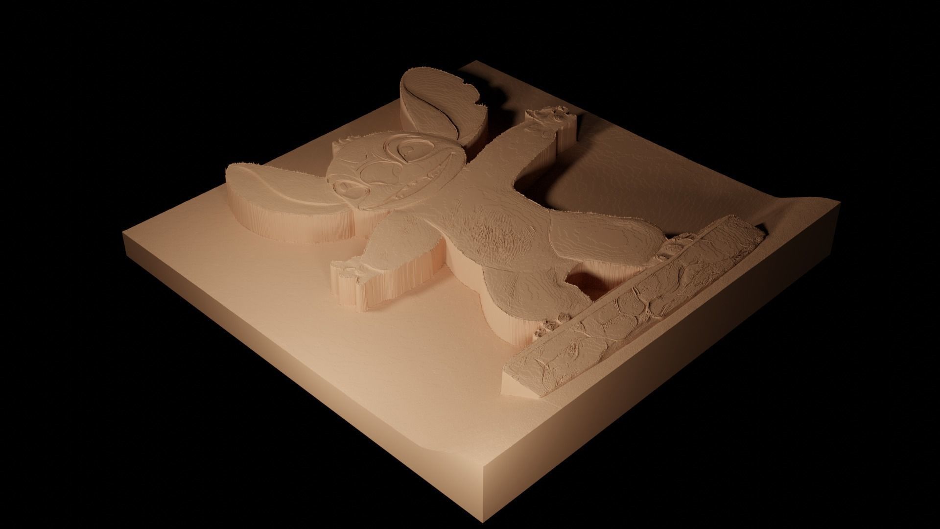 Stitch Lilo and Stitch CNC 3d Print High Relief Sand Casting 3D print model_2