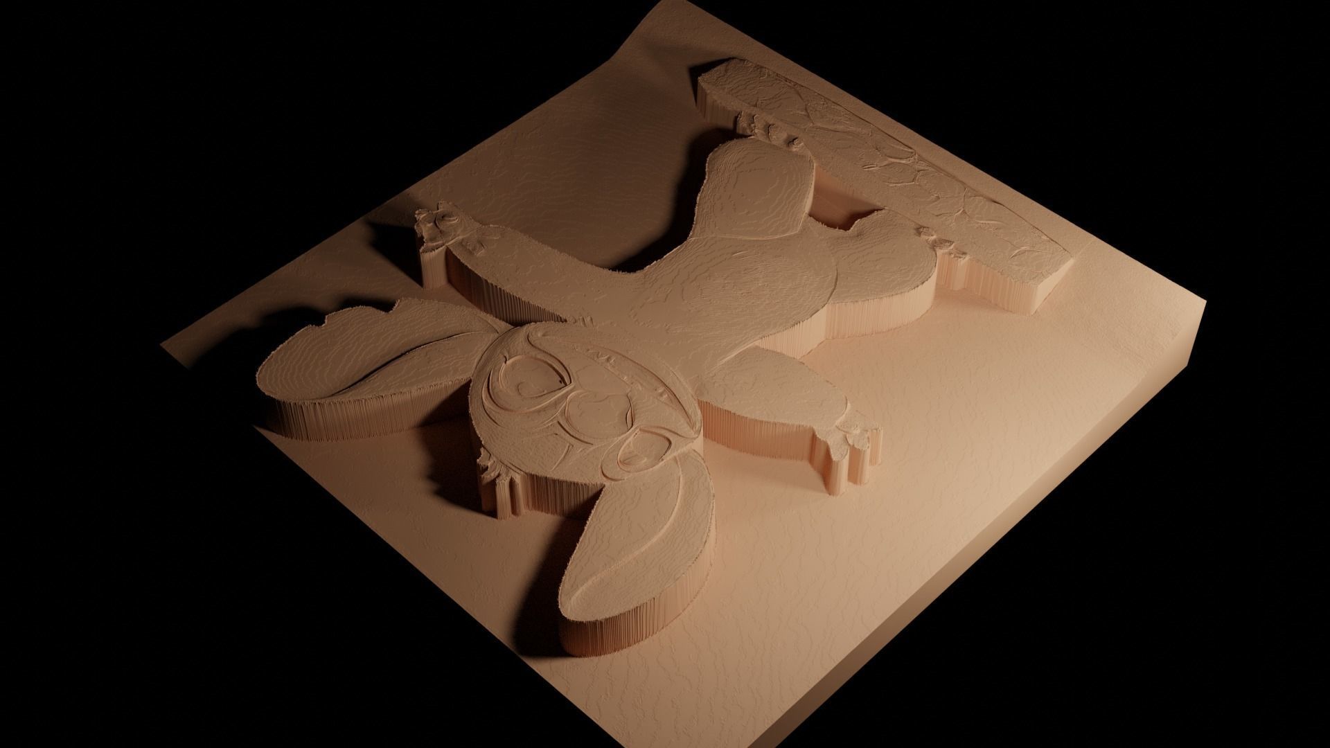 Stitch Lilo and Stitch CNC 3d Print High Relief Sand Casting 3D print model_4