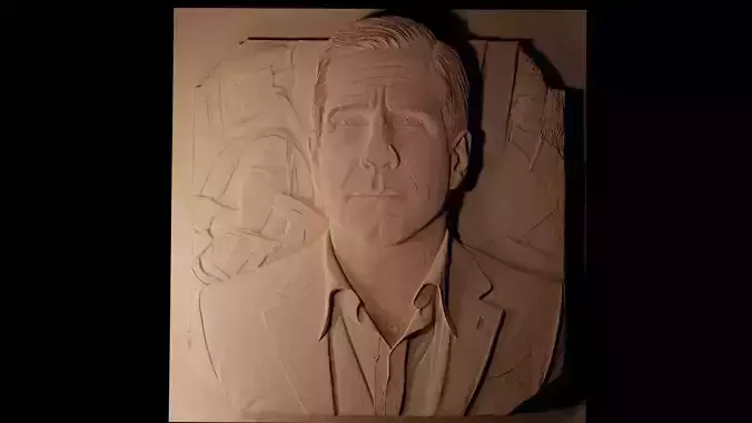 Steve Carell CNC 3d Print High Relief Sand Casting 3D print model
