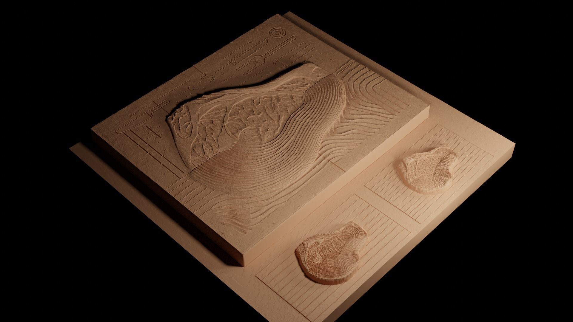 Steak CNC 3d Print High Relief Sand Casting 3D print model_4