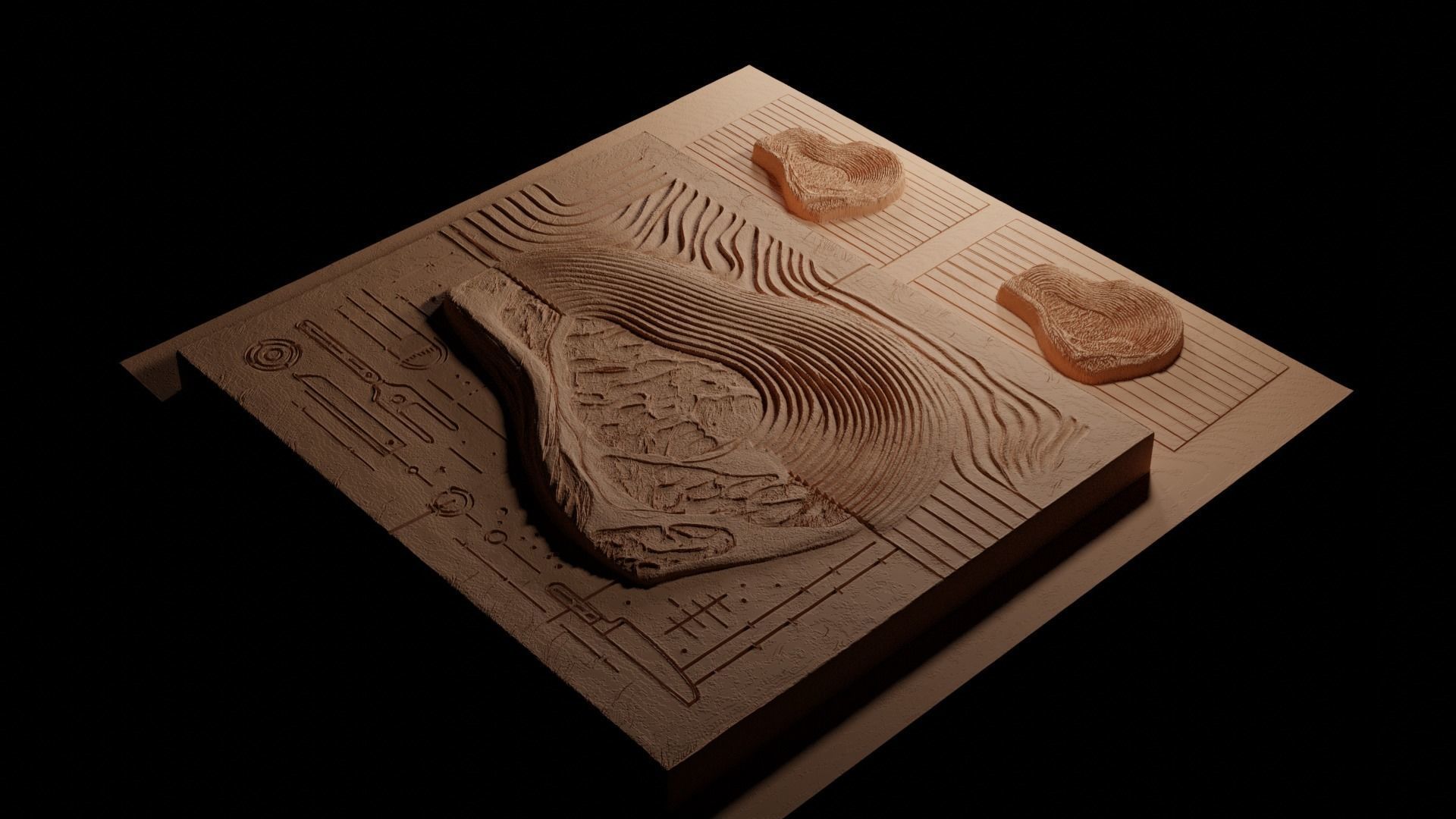 Steak CNC 3d Print High Relief Sand Casting 3D print model_3