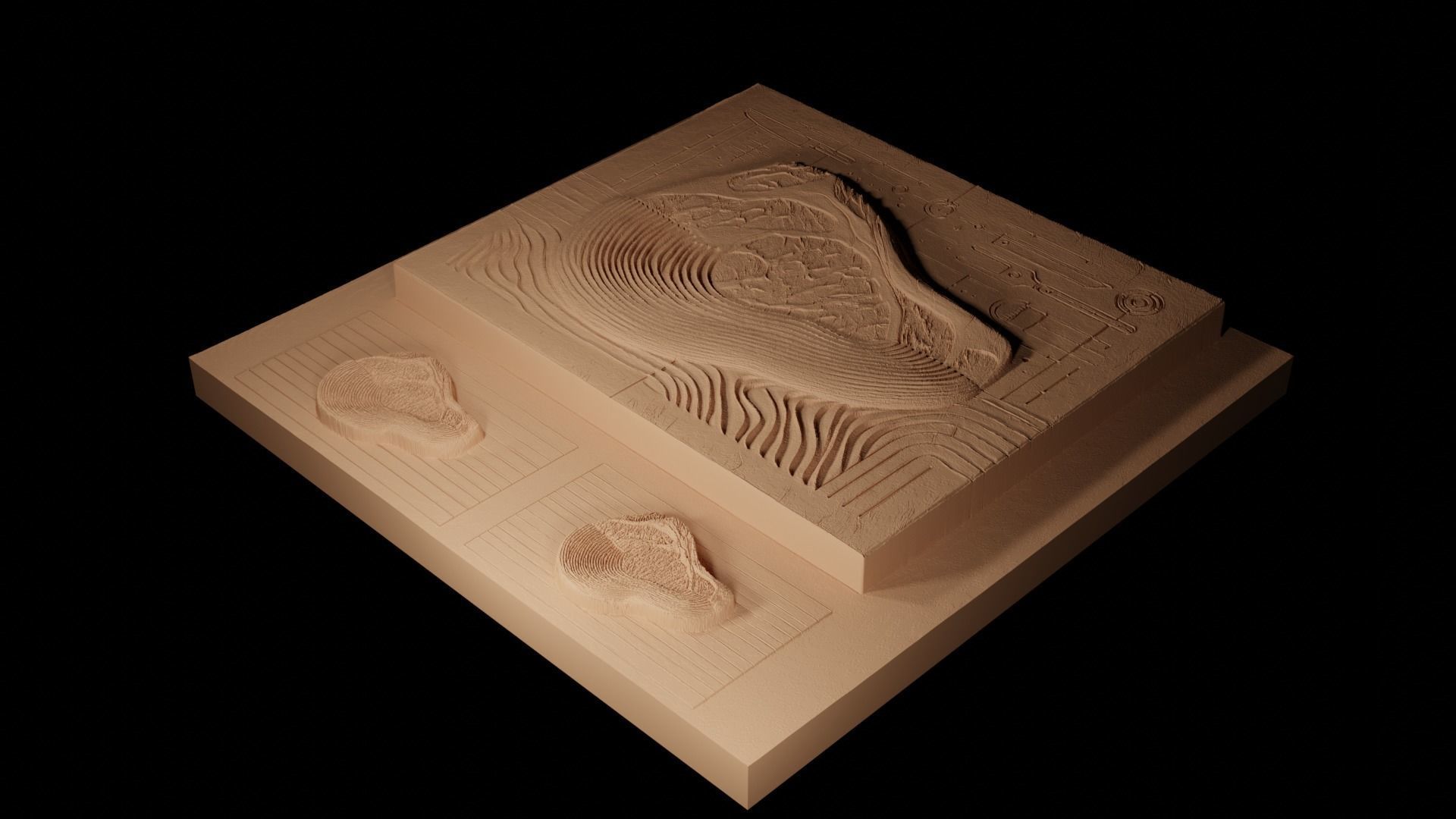 Steak CNC 3d Print High Relief Sand Casting 3D print model_2