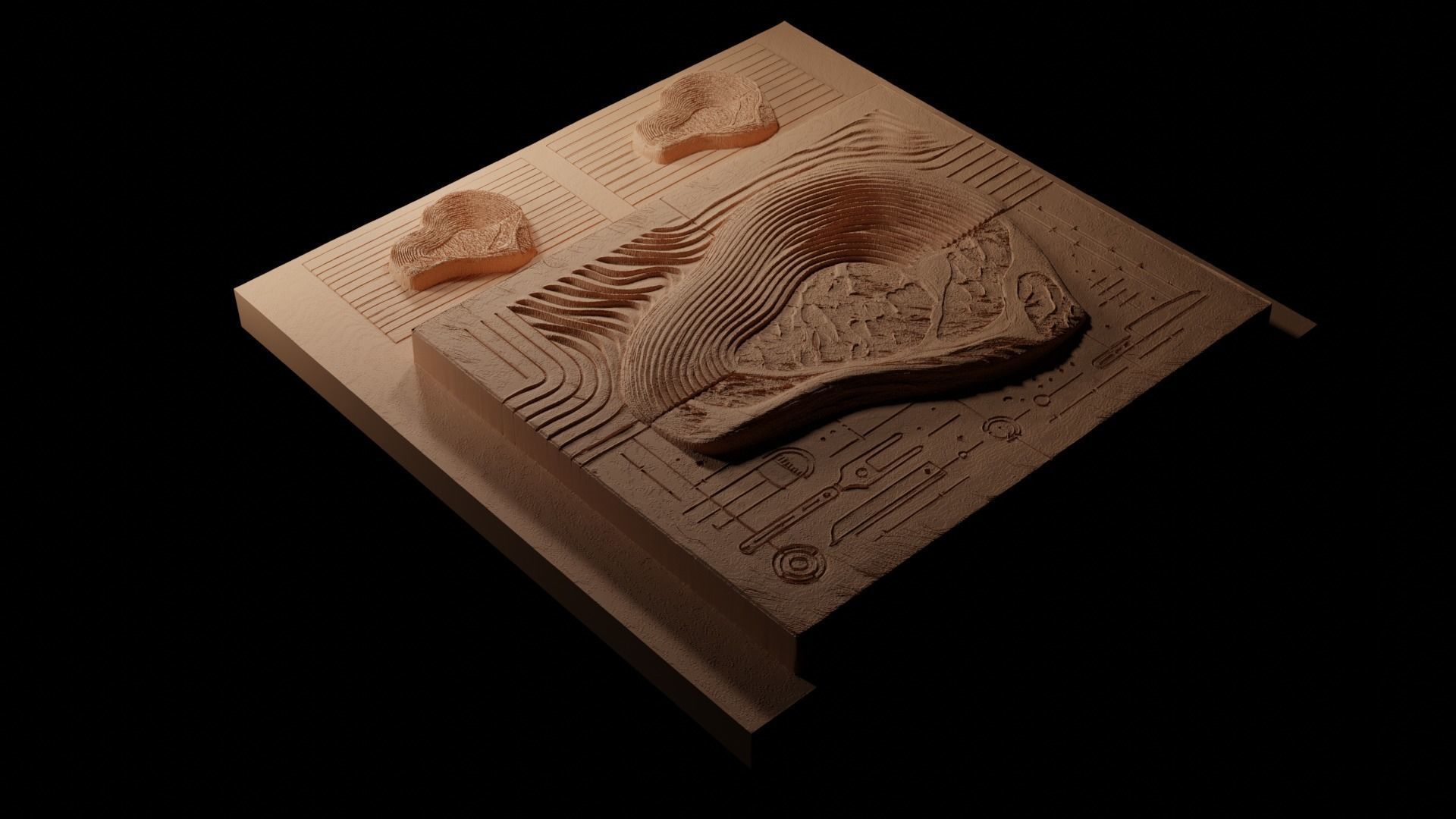 Steak CNC 3d Print High Relief Sand Casting 3D print model_1