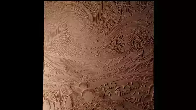 Starry Night CNC 3d Print High Relief Sand Casting