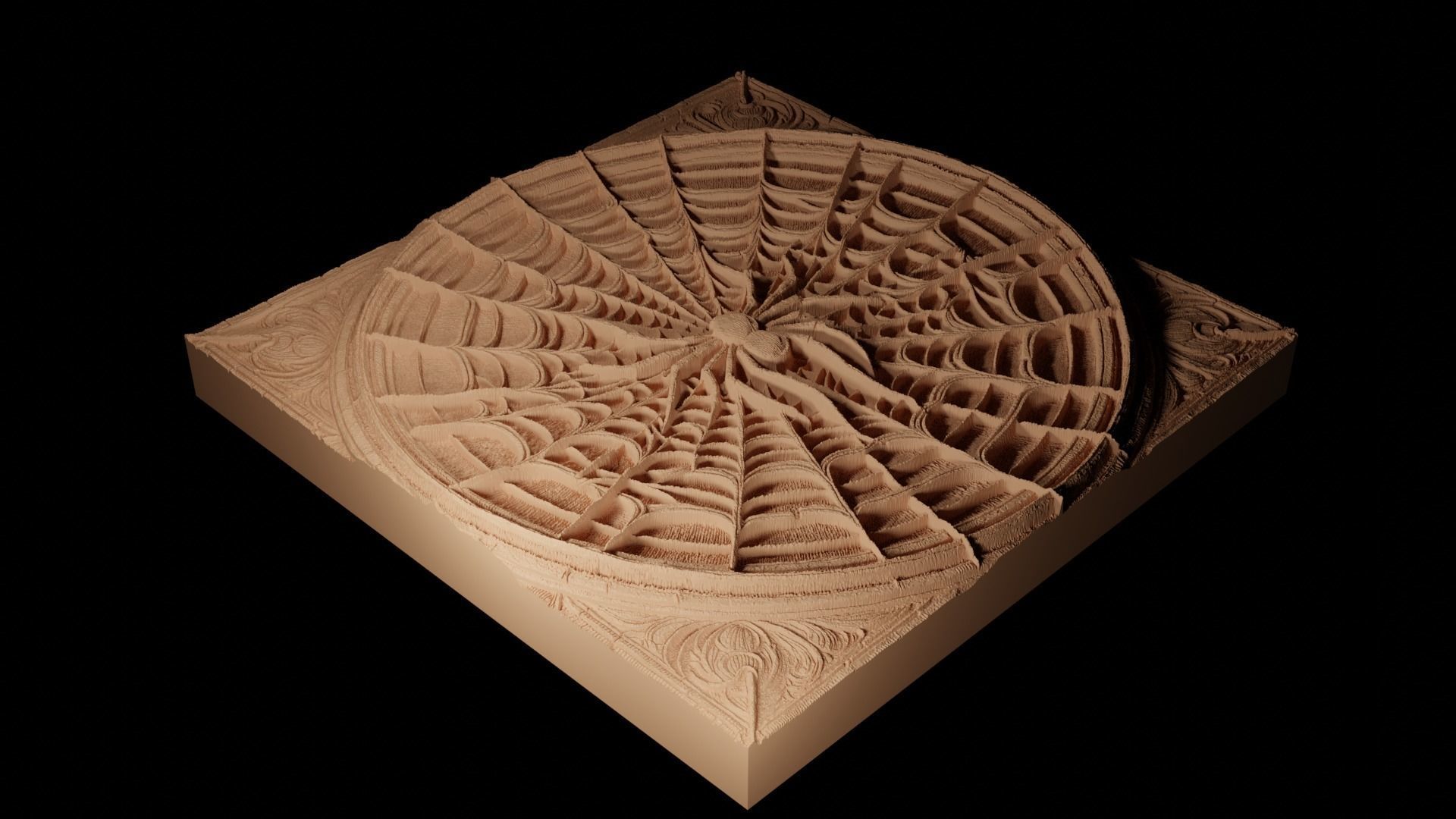 Spider Web CNC 3d Print High Relief Sand Casting 3D print model_2