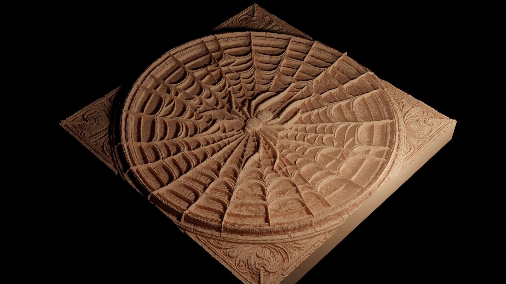 Spider Web CNC 3d Print High Relief Sand Casting 3D print model_4