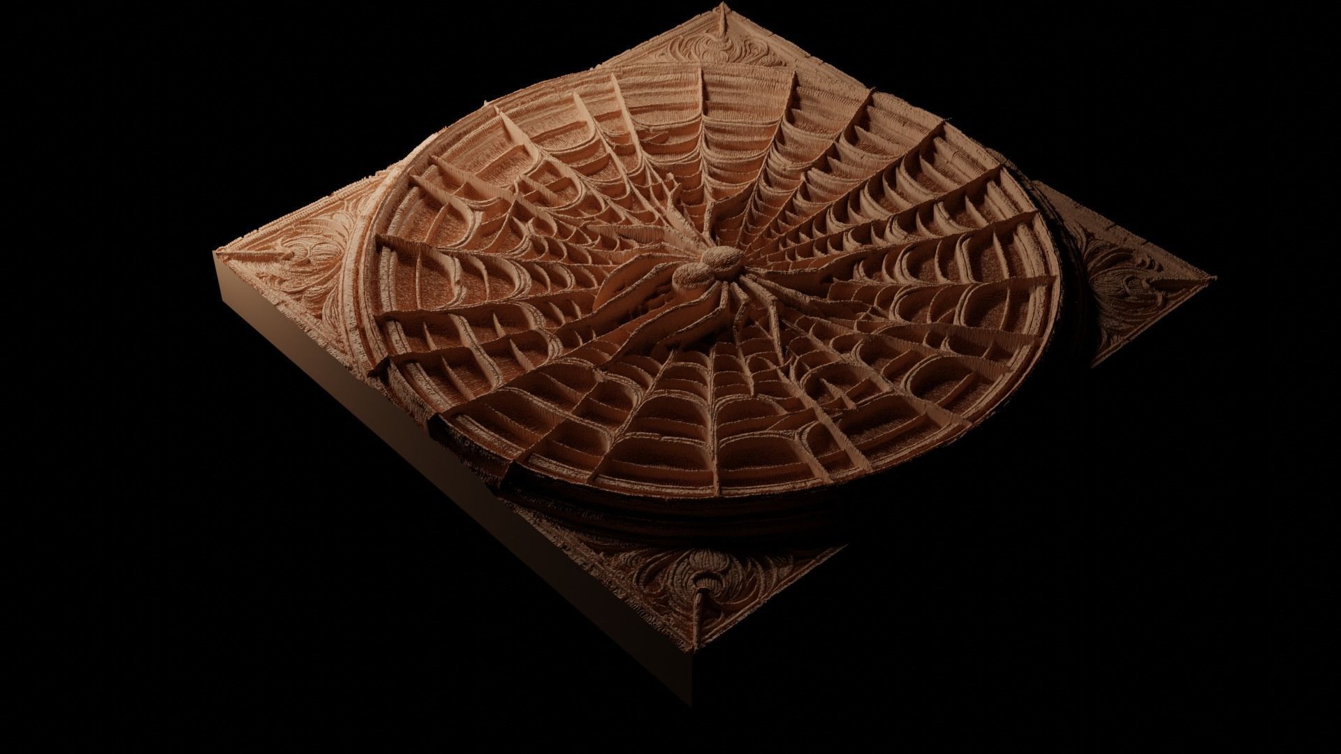 Spider Web CNC 3d Print High Relief Sand Casting 3D print model_1