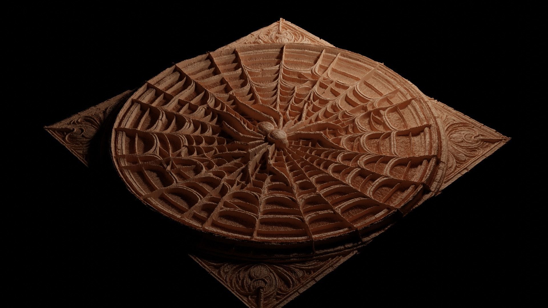 Spider Web CNC 3d Print High Relief Sand Casting 3D print model_3