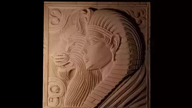 Sphinx CNC 3d Print High Relief Sand Casting