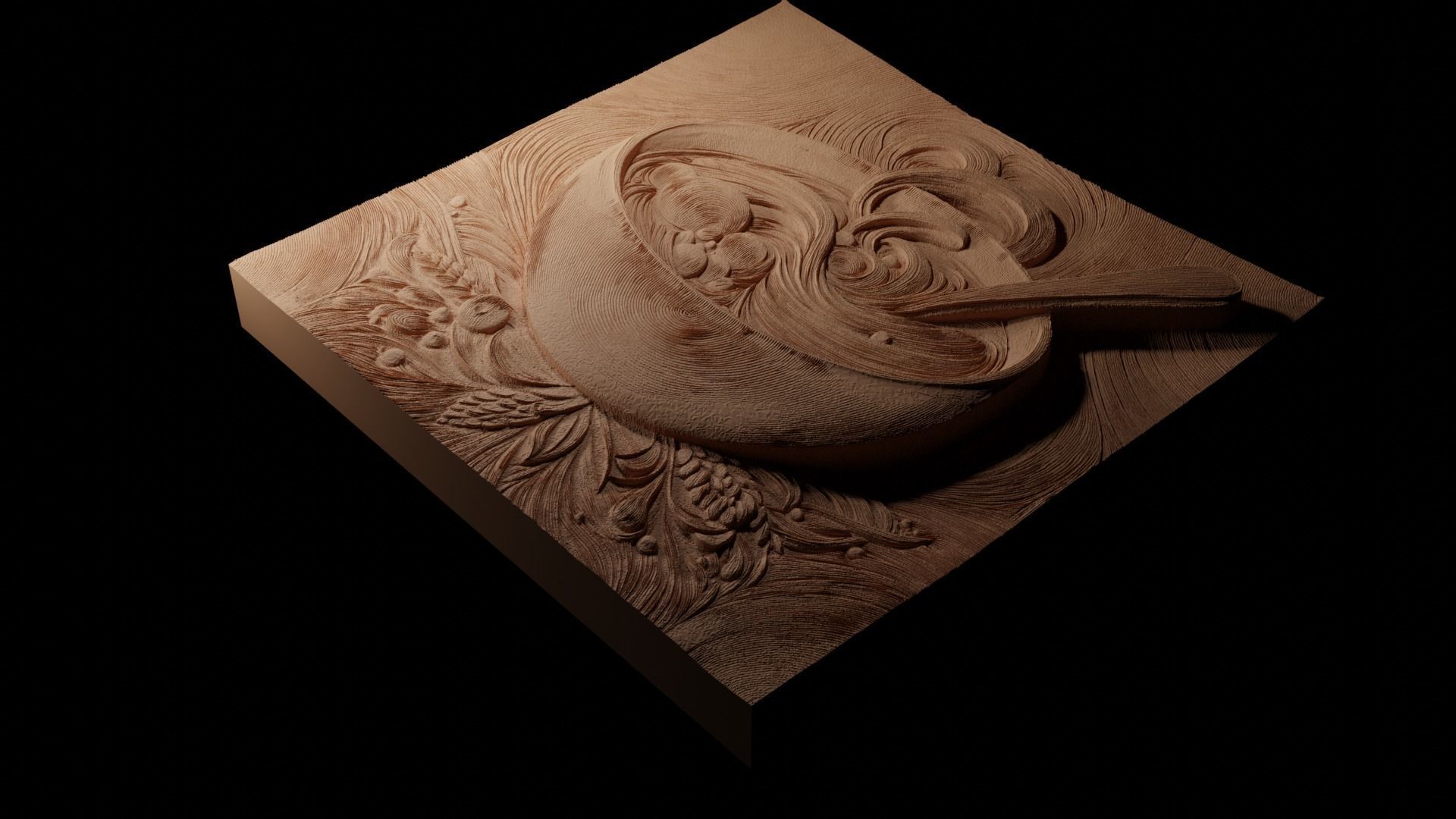 Soup CNC 3d Print High Relief Sand Casting 3D print model_1