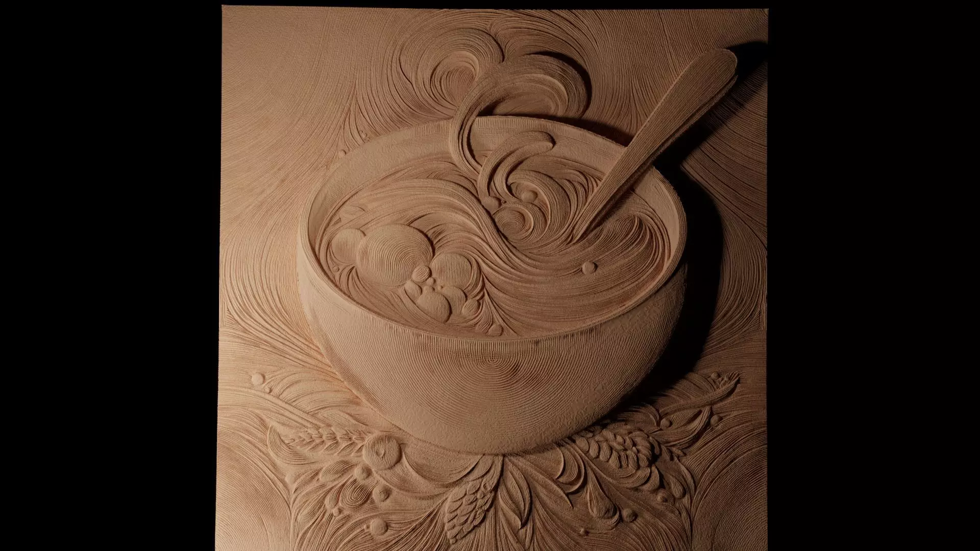 Soup CNC 3d Print High Relief Sand Casting 3D print model_0