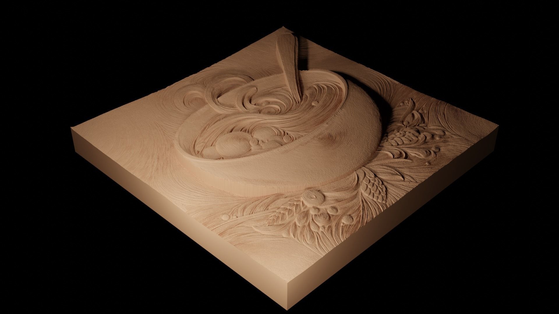 Soup CNC 3d Print High Relief Sand Casting 3D print model_2