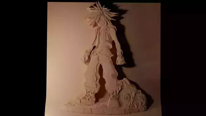 Sora Kingdom Hearts CNC 3d Print High Relief Sand Casting
