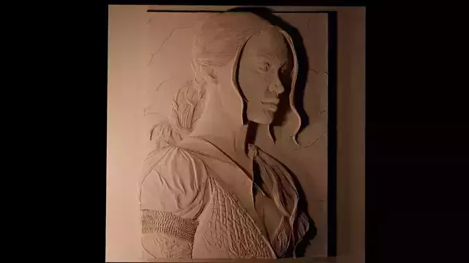 Sophie Turner CNC 3d Print High Relief Sand Casting