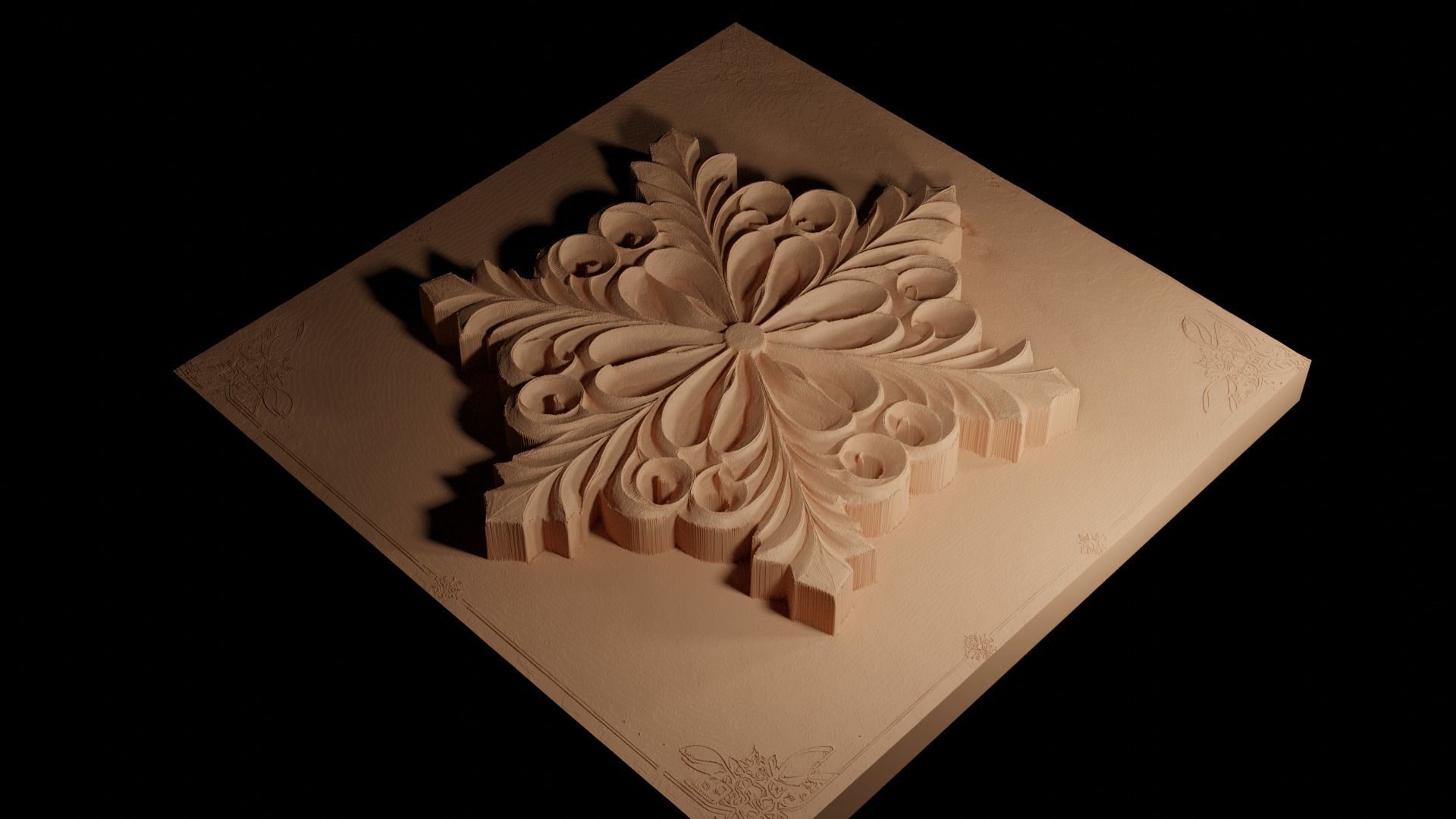 Snowflake CNC 3d Print High Relief Sand Casting 3D print model_4