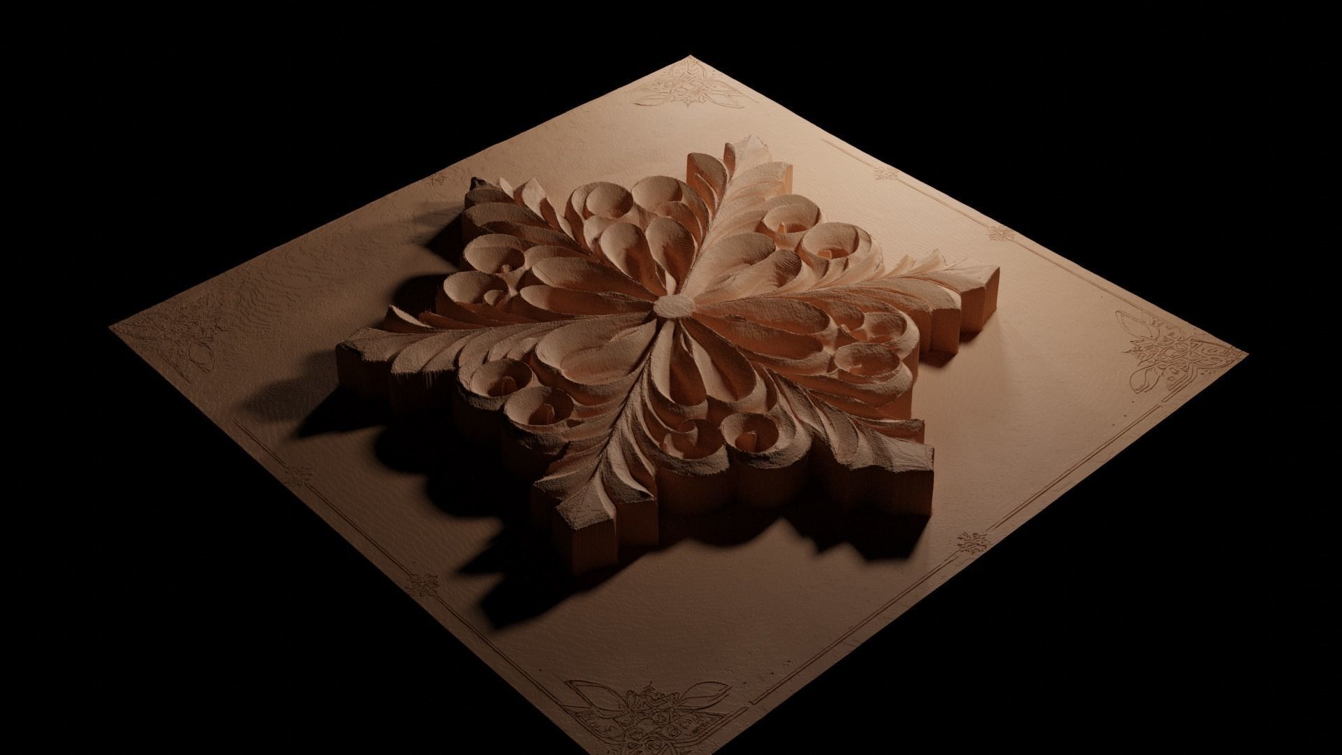 Snowflake CNC 3d Print High Relief Sand Casting 3D print model_3