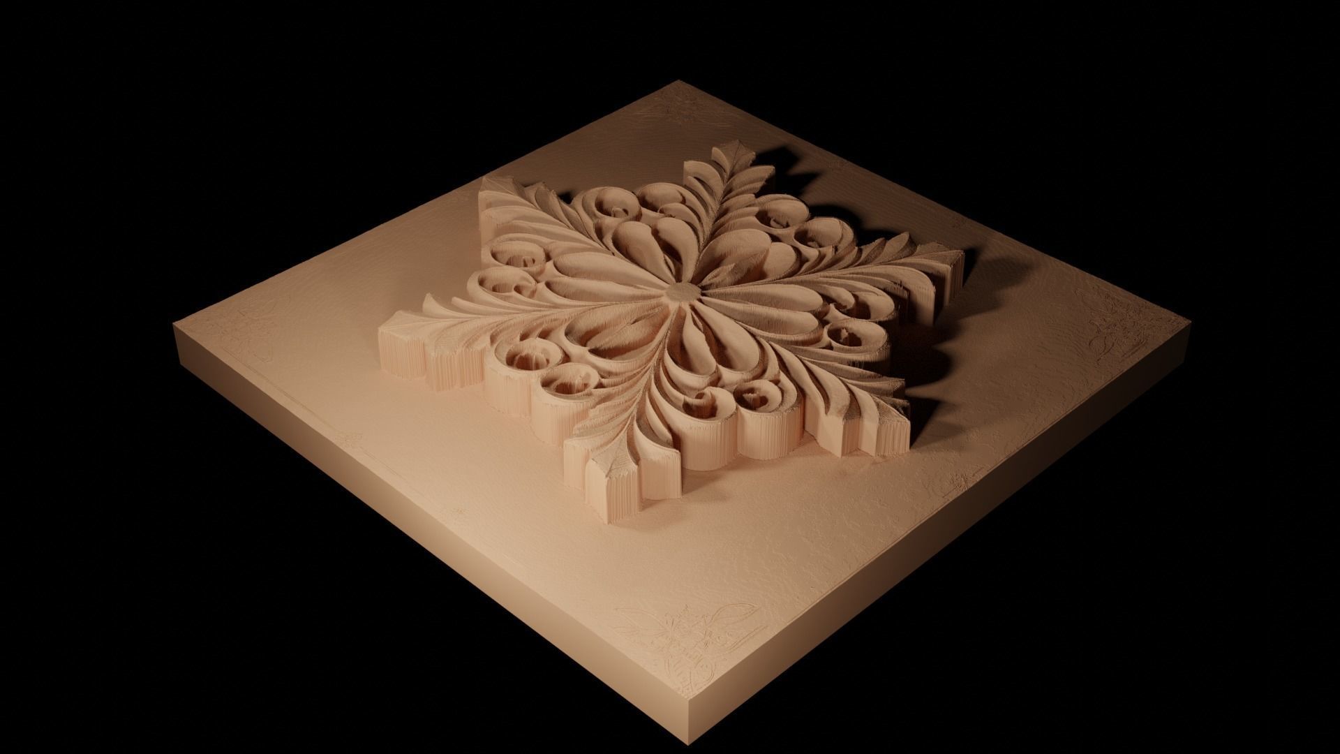 Snowflake CNC 3d Print High Relief Sand Casting 3D print model_2