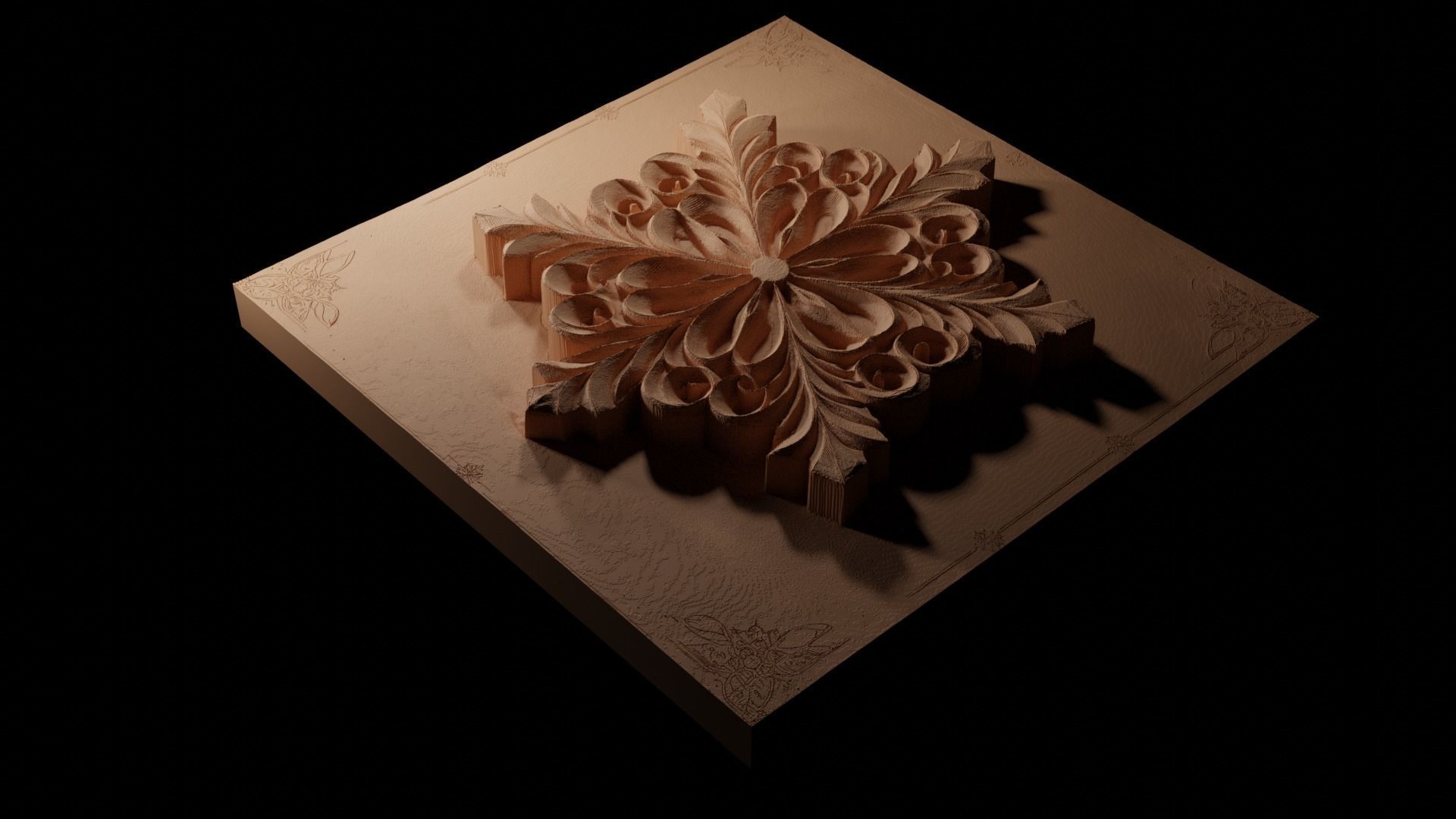 Snowflake CNC 3d Print High Relief Sand Casting 3D print model_1