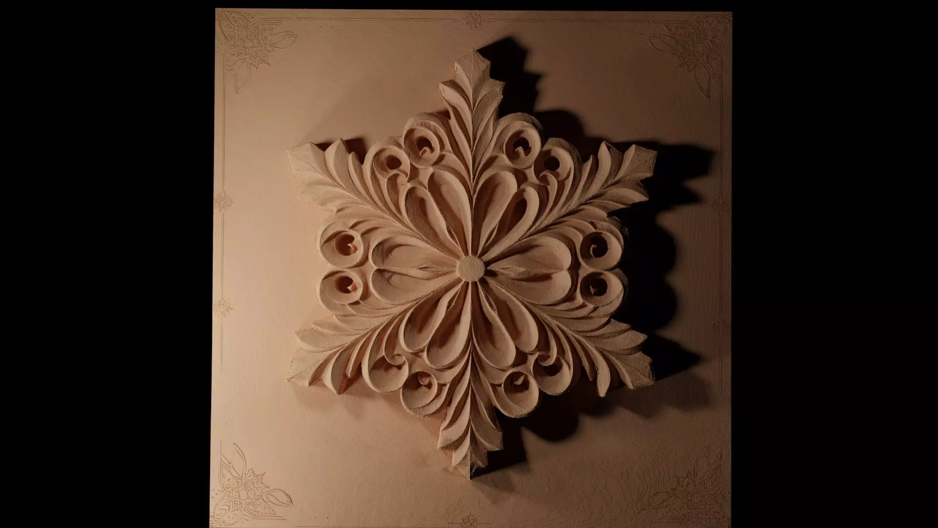 Snowflake CNC 3d Print High Relief Sand Casting 3D print model_0