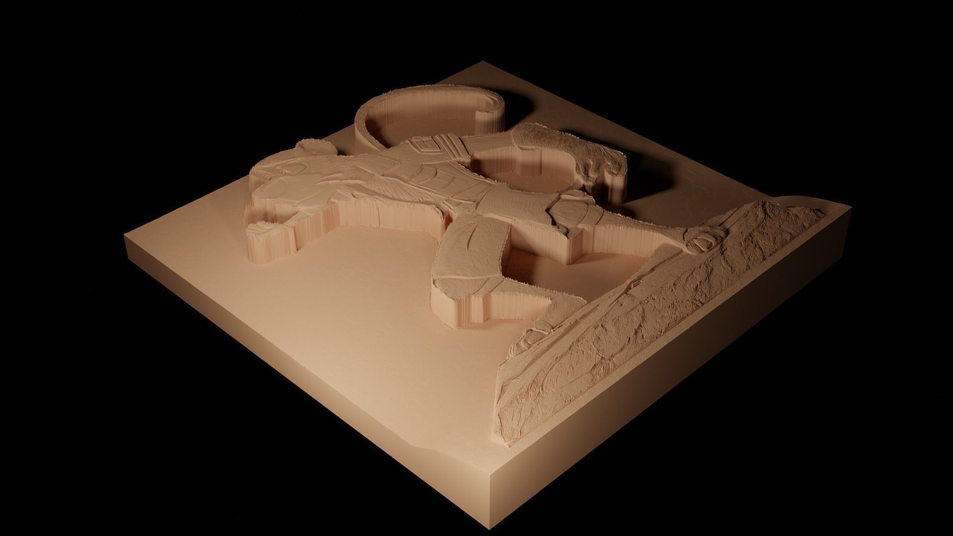 Skipper Madagascar CNC 3d Print High Relief Sand Casting 3D print model_2