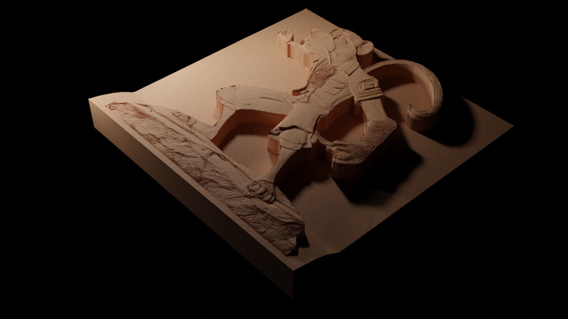 Skipper Madagascar CNC 3d Print High Relief Sand Casting 3D print model_1