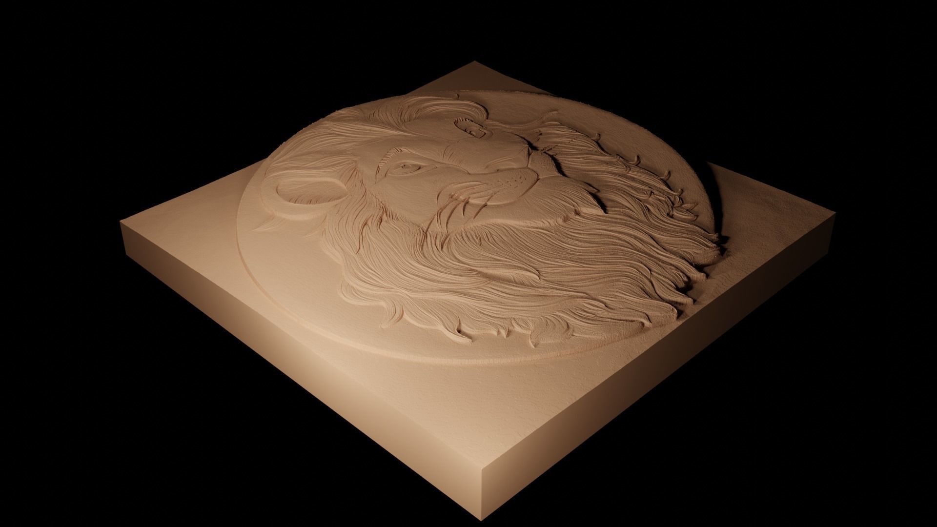 Simba The Lion King CNC 3d Print High Relief Sand Casting 3D print model_2