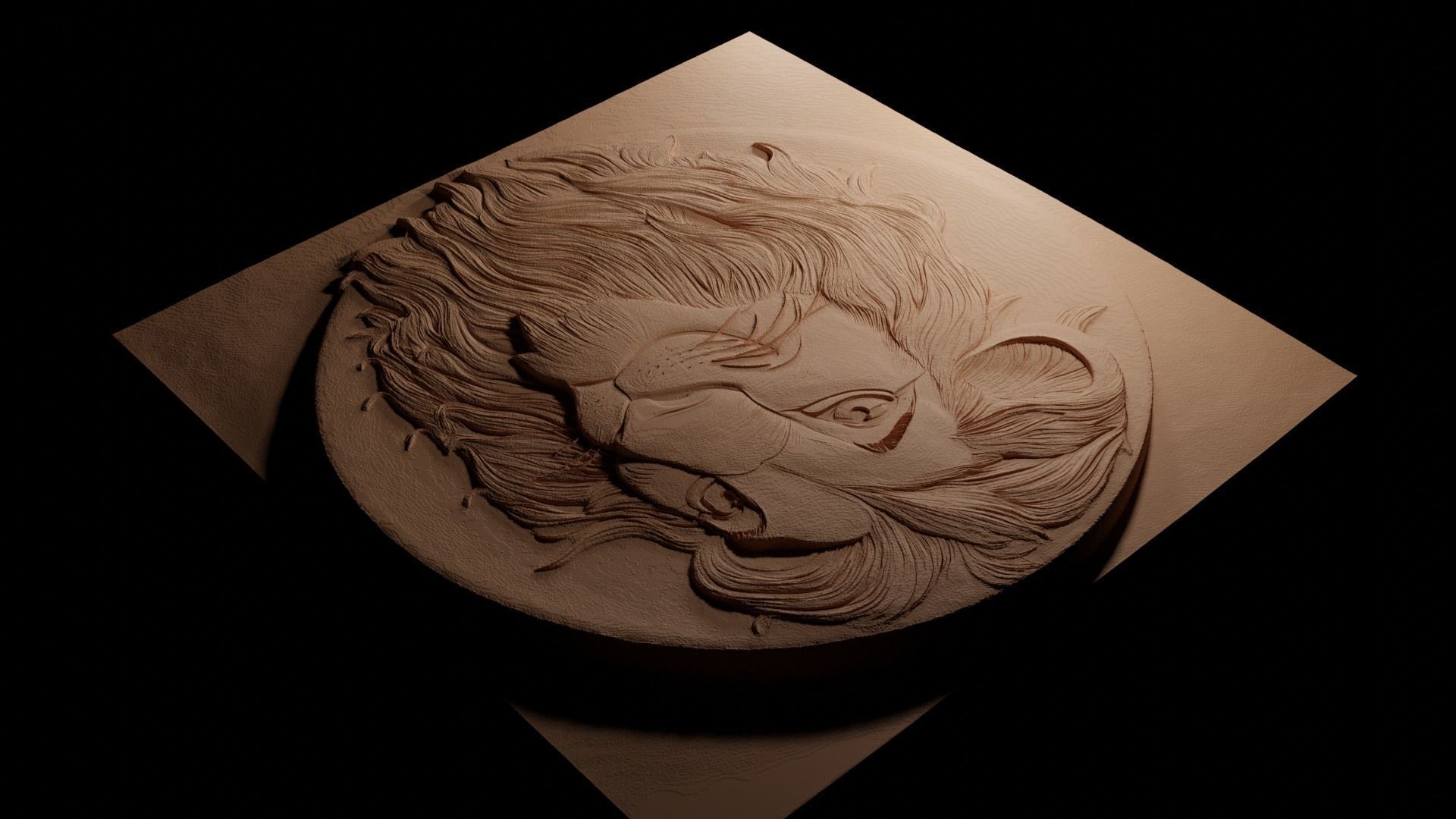 Simba The Lion King CNC 3d Print High Relief Sand Casting 3D print model_3