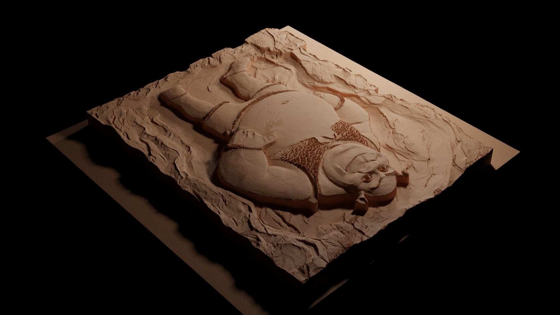 Shrek Shrek CNC 3d Print High Relief Sand Casting 3D print model_3