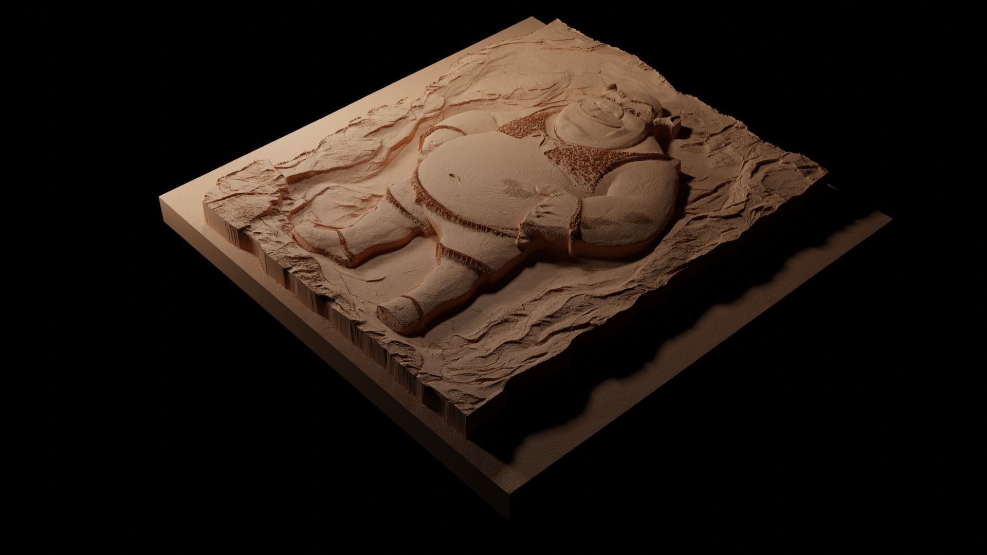 Shrek Shrek CNC 3d Print High Relief Sand Casting 3D print model_1