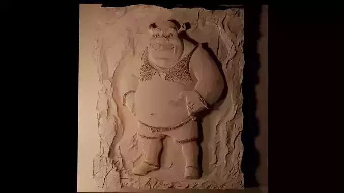 Shrek Shrek CNC 3d Print High Relief Sand Casting 3D print model
