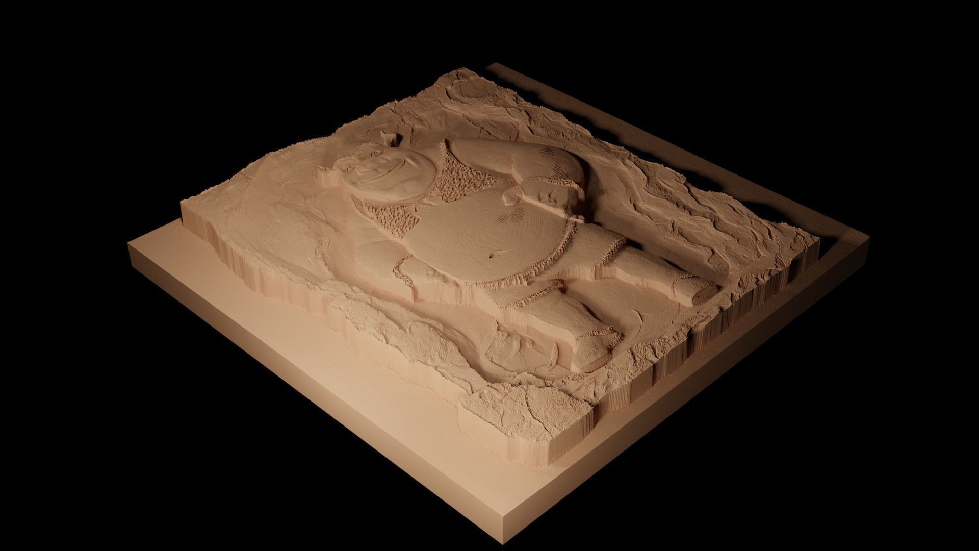 Shrek Shrek CNC 3d Print High Relief Sand Casting 3D print model_2