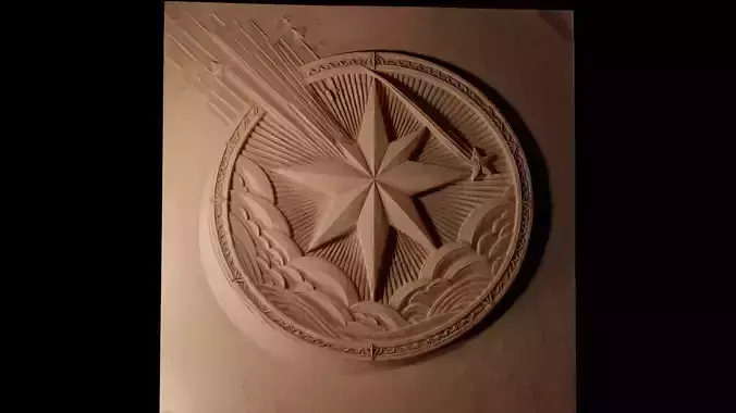 Shooting Star CNC 3d Print High Relief Sand Casting 3D print model
