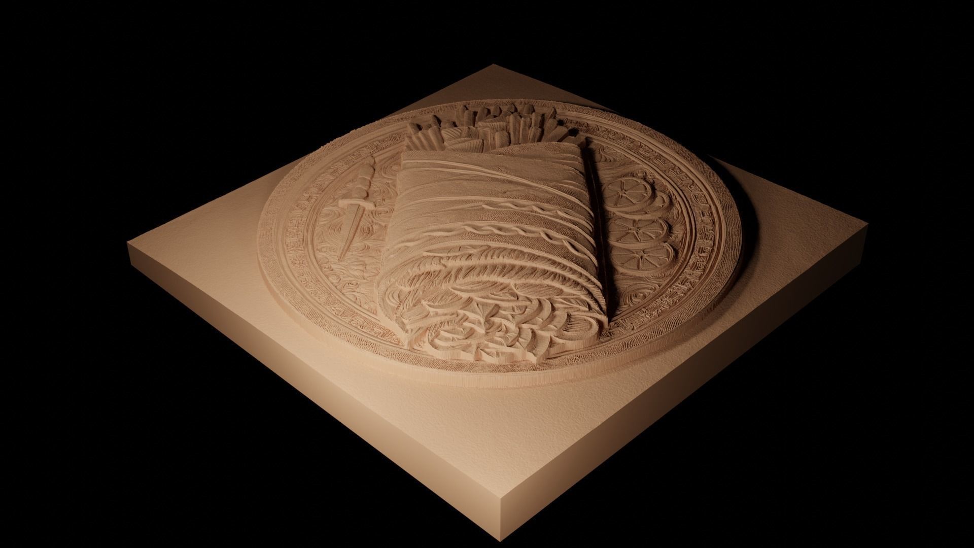 Shawarma CNC 3d Print High Relief Sand Casting 3D print model_2