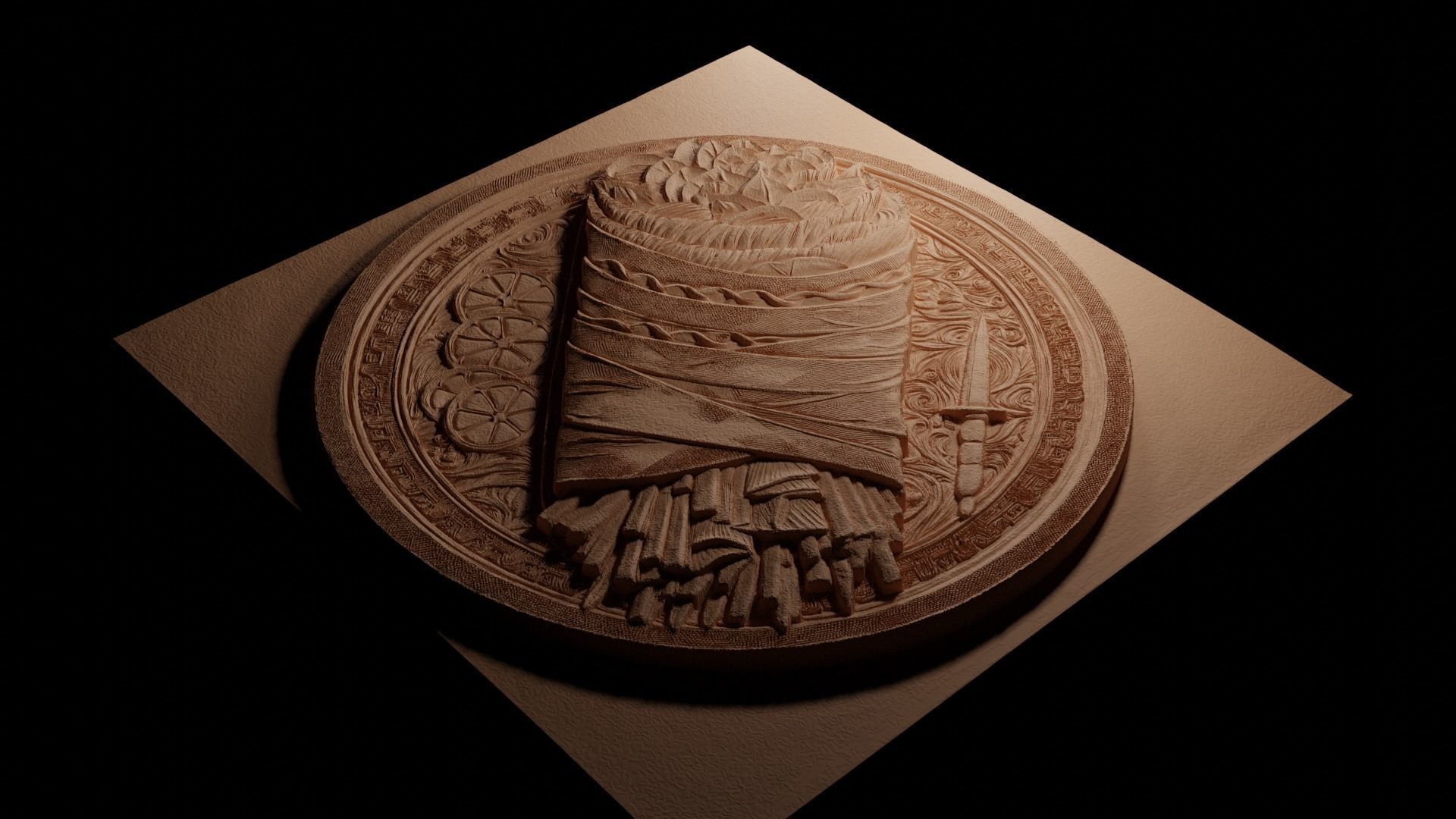 Shawarma CNC 3d Print High Relief Sand Casting 3D print model_3
