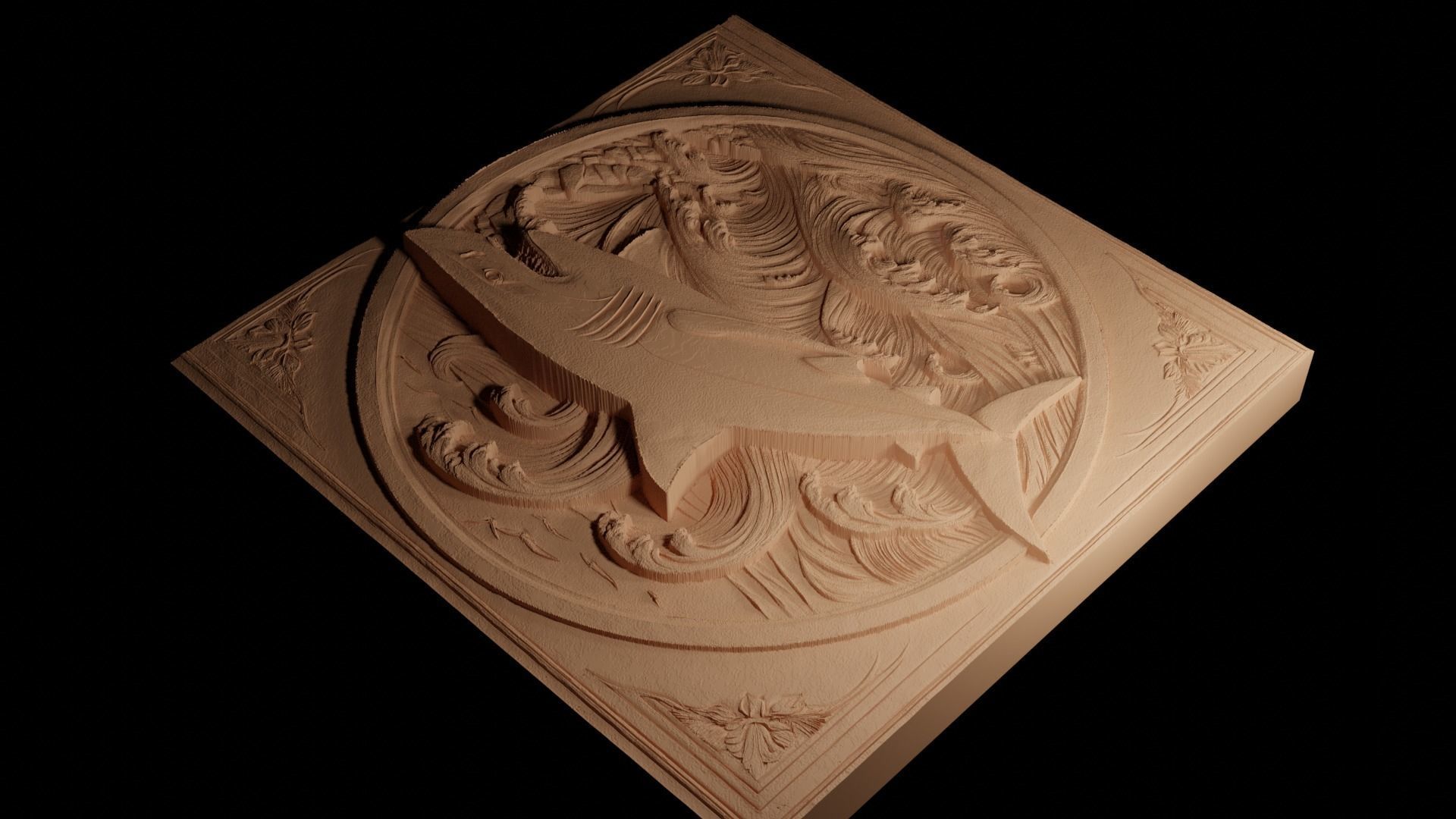 Shark CNC 3d Print High Relief Sand Casting 3D print model_4