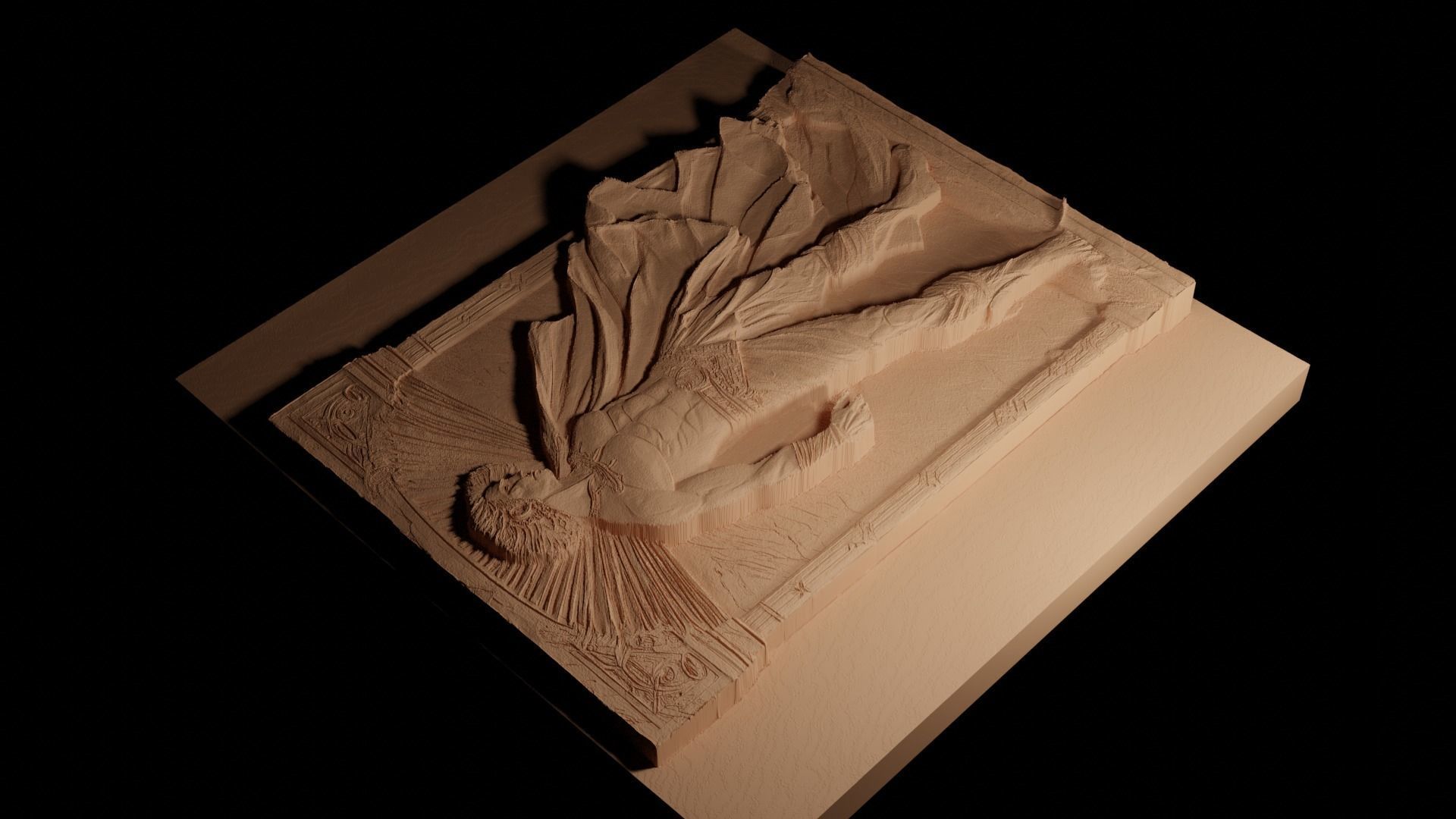 Severian CNC 3d Print High Relief Sand Casting 3D print model_4