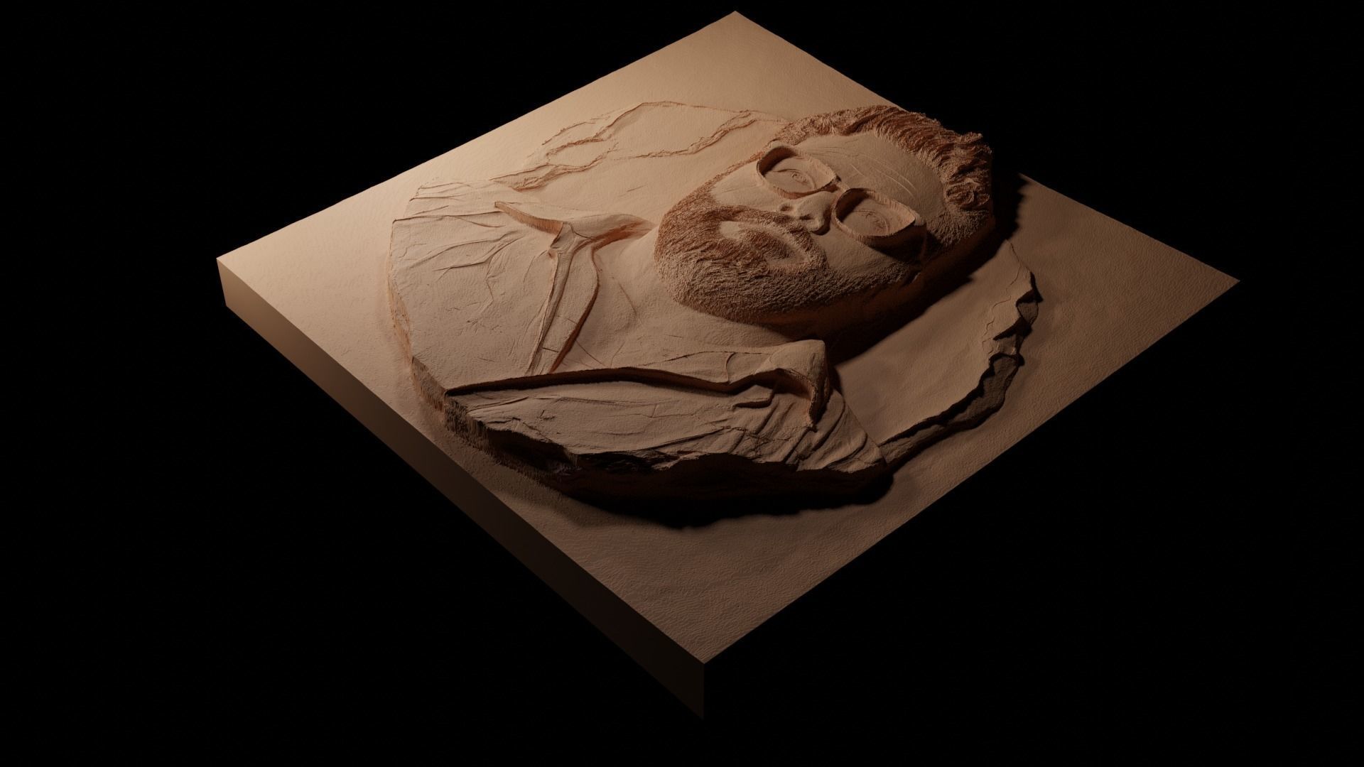 Seth Rogen CNC 3d Print High Relief Sand Casting 3D print model_1
