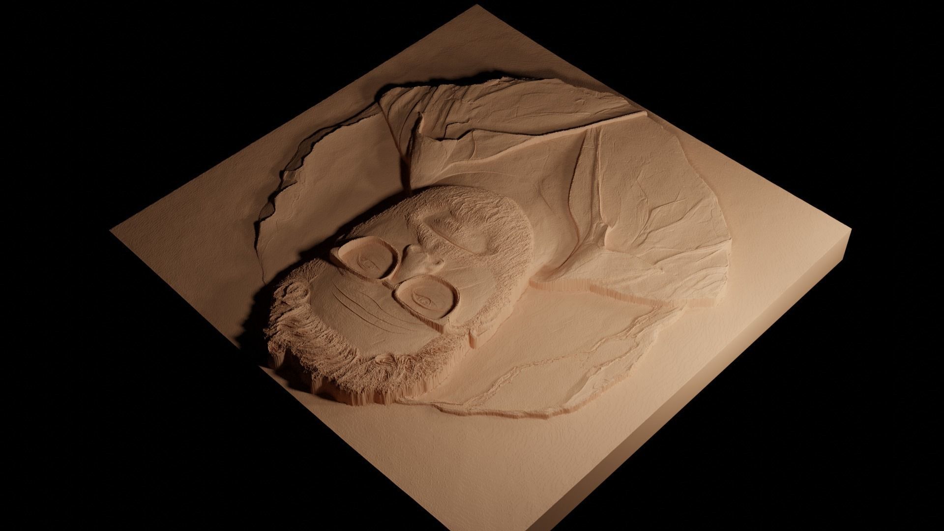 Seth Rogen CNC 3d Print High Relief Sand Casting 3D print model_4