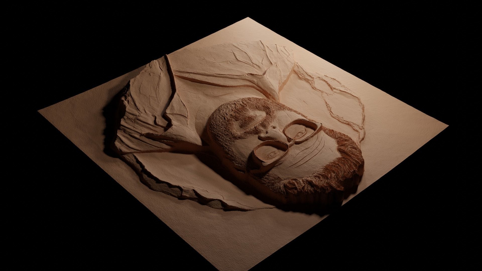 Seth Rogen CNC 3d Print High Relief Sand Casting 3D print model_3