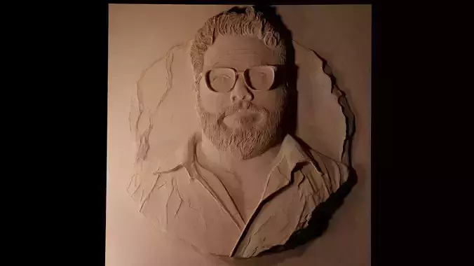 Seth Rogen CNC 3d Print High Relief Sand Casting 3D print model
