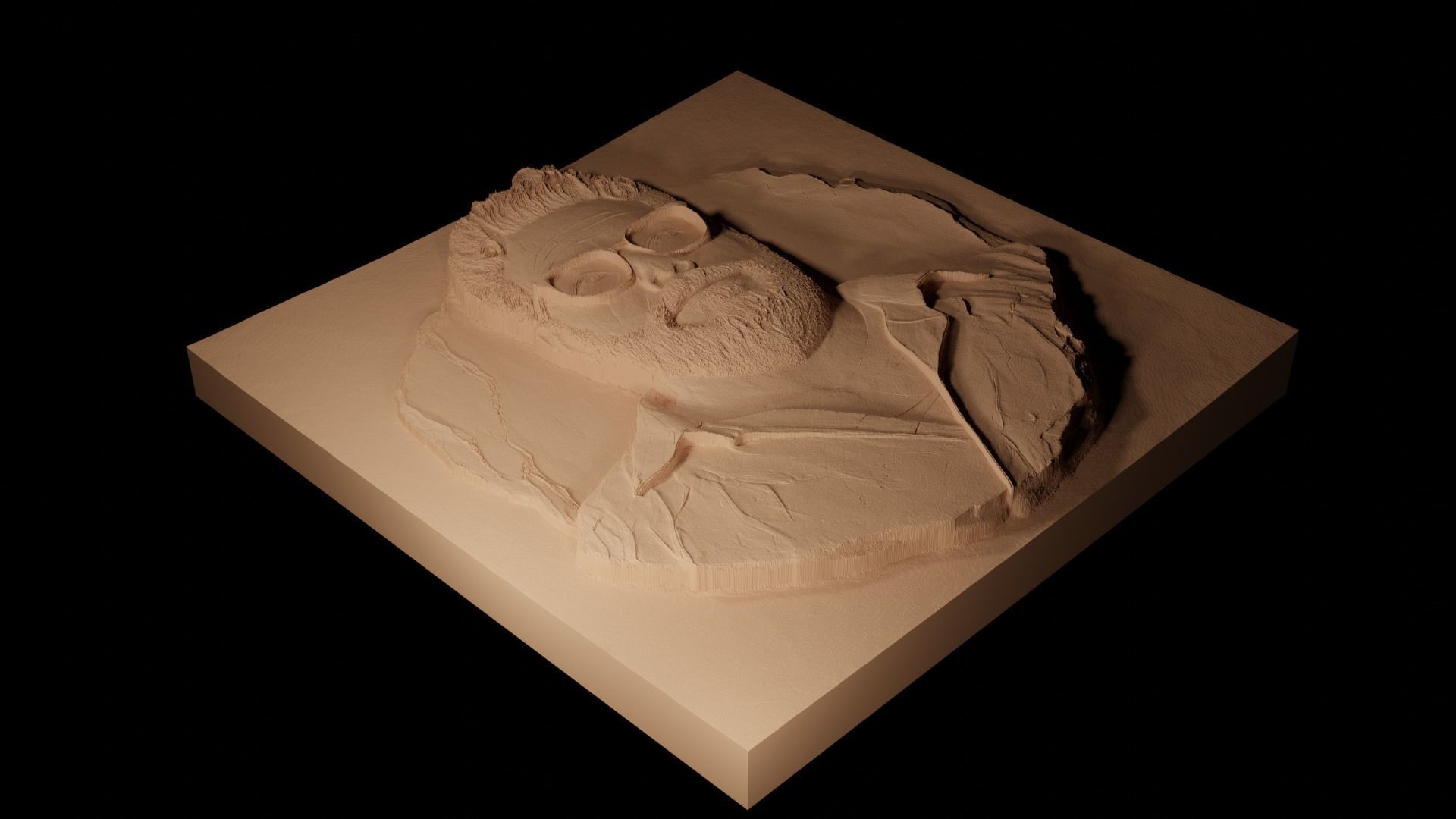 Seth Rogen CNC 3d Print High Relief Sand Casting 3D print model_2