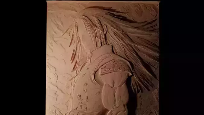 Sephiroth FFVII CNC 3d Print High Relief Sand Casting 3D print model