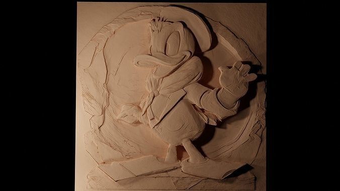 Scrooge McDuck CNC 3d Print High Relief Sand Casting 3D print model