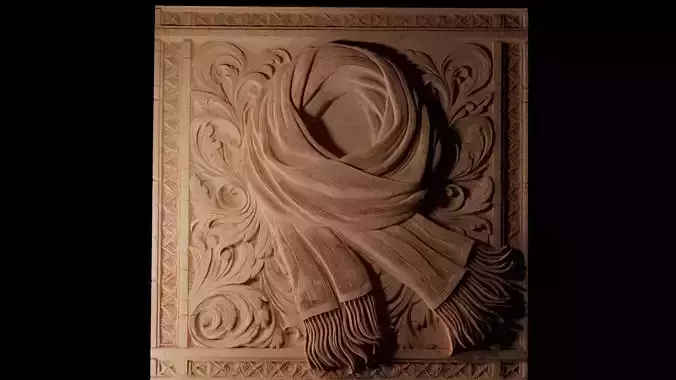 Scarf CNC 3d Print High Relief Sand Casting 3D print model